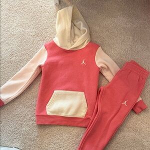 Jordan Kids Coral and Cream Jogger Set